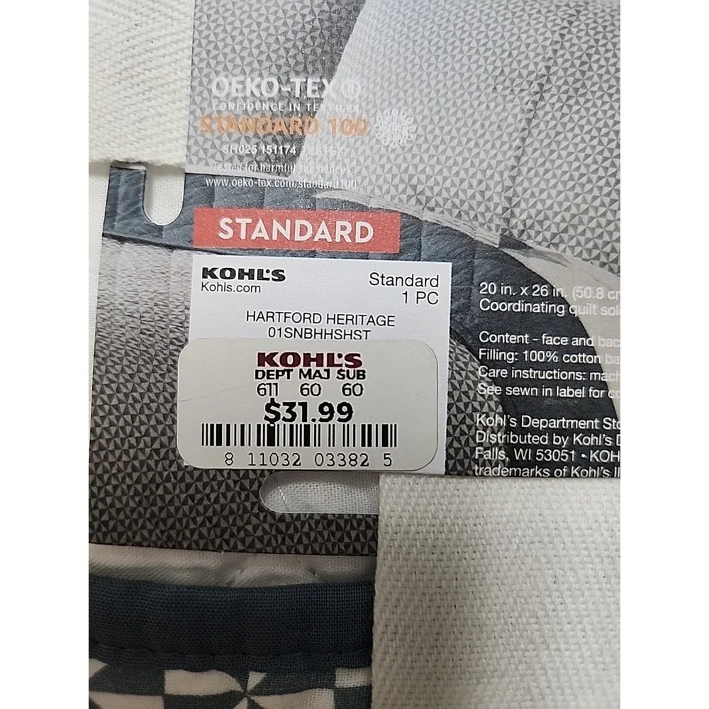 Sonoma Goods For Life Patchwork Hartford Heritage‎ Quilted 2 Shams 20